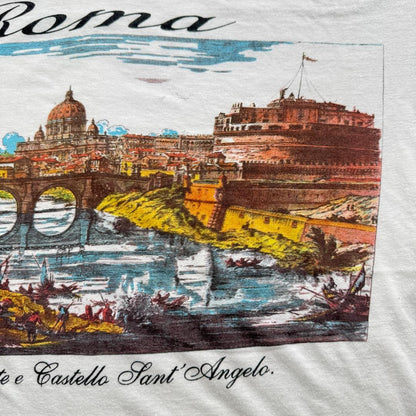 80s 90s ローマ スーベニア Tシャツ ROMA 白 L a-u-2505-078