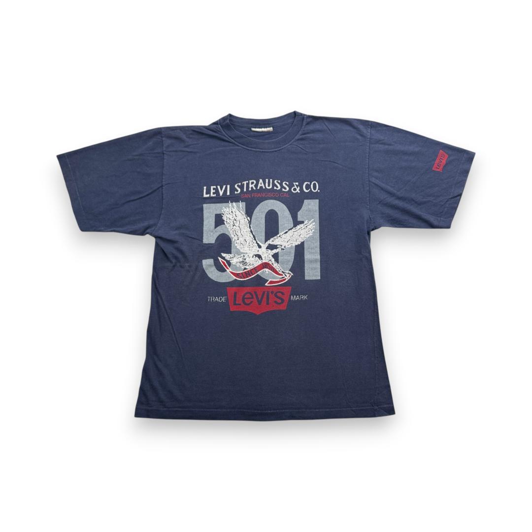 90s Tシャツ Levi's ネイビー 501 br-u-2505-003