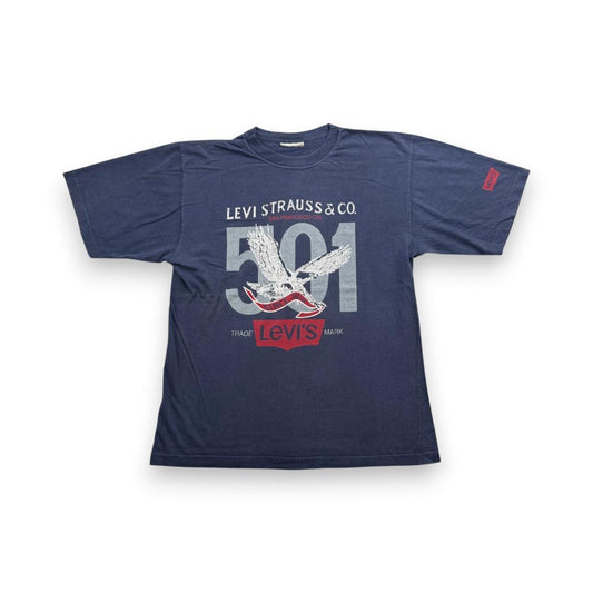 90s Tシャツ Levi's ネイビー 501 br-u-2505-003