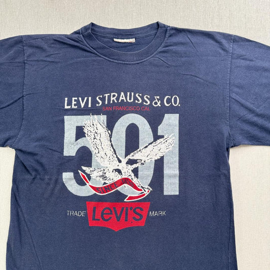 90s Tシャツ Levi's ネイビー 501 br-u-2505-003