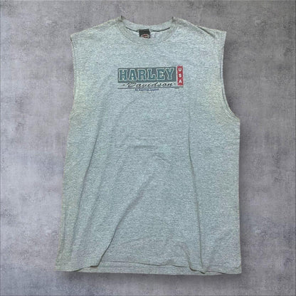 ハーレーダビッドソン  グレー ノースリーブ USA製 XL co-u-2505-028