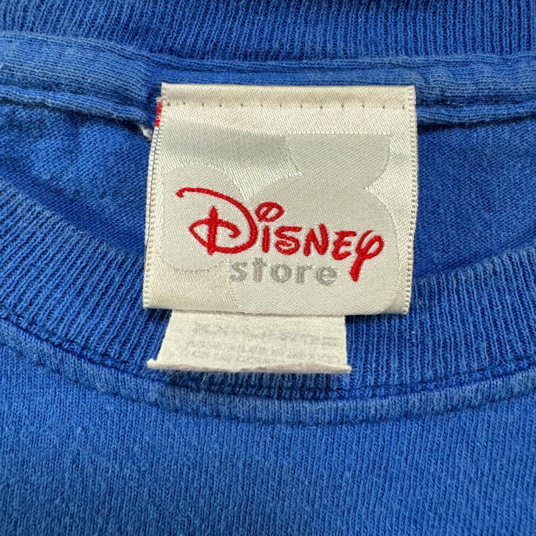 00s ディズニー Tシャツ 青 ロゴ ミッキー ティガー d-000029