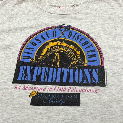 90s USA製 アート 恐竜 ダイナソー グレー L co-000018