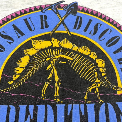 90s USA製 アート 恐竜 ダイナソー グレー L co-000018