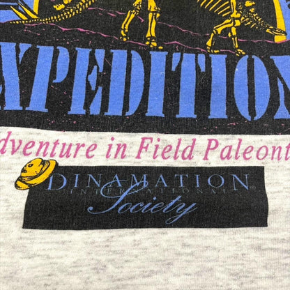 90s USA製 アート 恐竜 ダイナソー グレー L co-000018