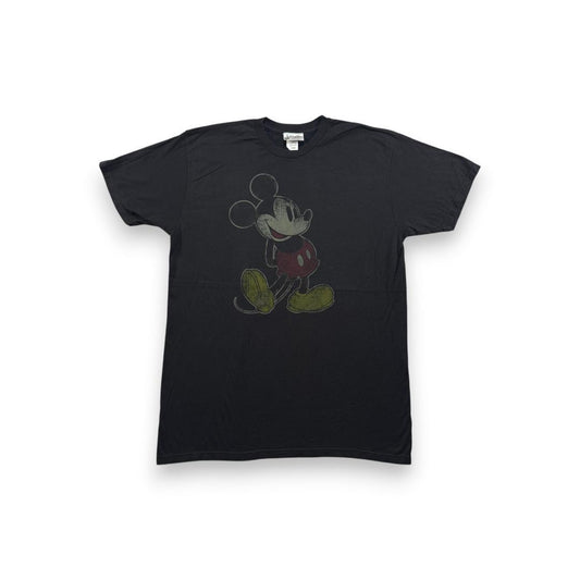 00s ミッキー ディズニー Tシャツ パークタグ L 黒 d-000034