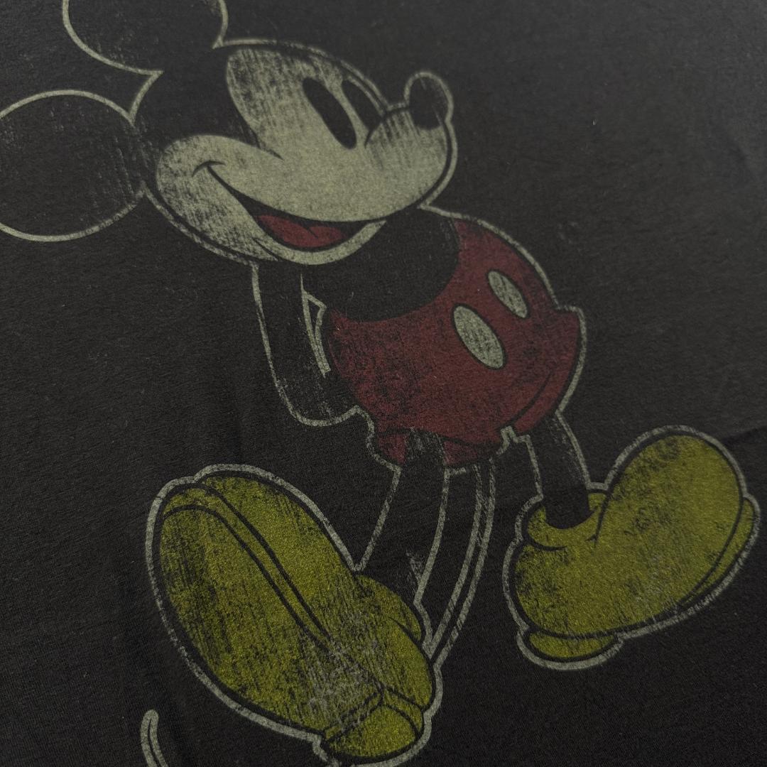 00s ミッキー ディズニー Tシャツ パークタグ L 黒 d-000034