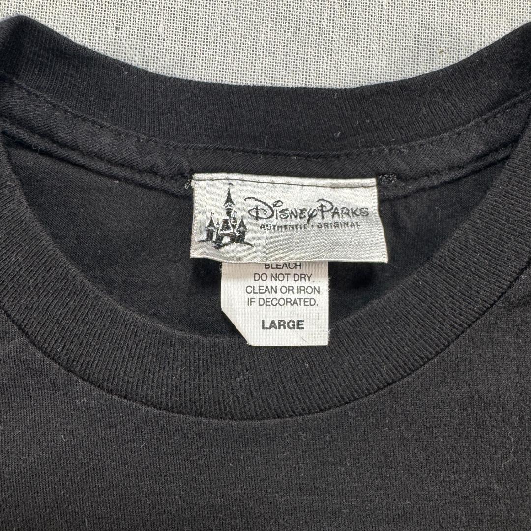 00s ミッキー ディズニー Tシャツ パークタグ L 黒 d-000034