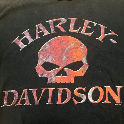 ハーレーダビッドソン ドクロ 黒 Tシャツ co-u-2505-027