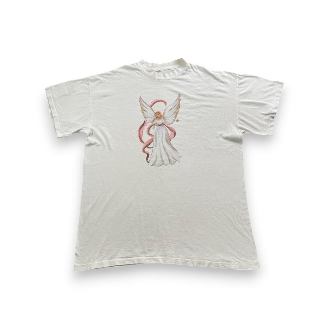 90s 天使 エンジェル アートT Tシャツ wanta 白 羽 女 a-u-2505-042
