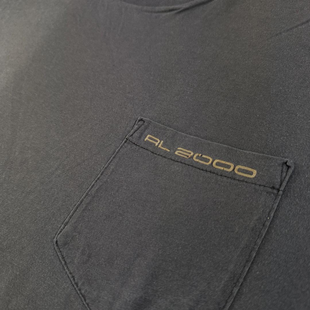 90s POLO ポロ ラルフローレン レース USA製 黒 L ポケT br-000003