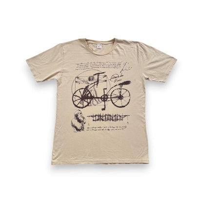 レオナルドダヴィンチ Tシャツ アートT ベーシュ 自転車 a-u-2505-026