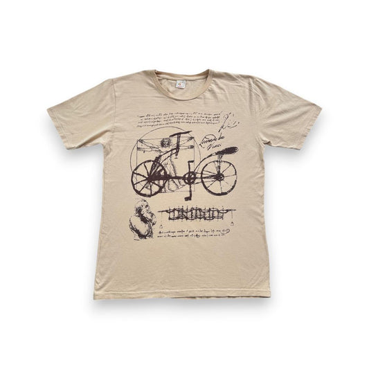 レオナルドダヴィンチ Tシャツ アートT ベーシュ 自転車 a-u-2505-026