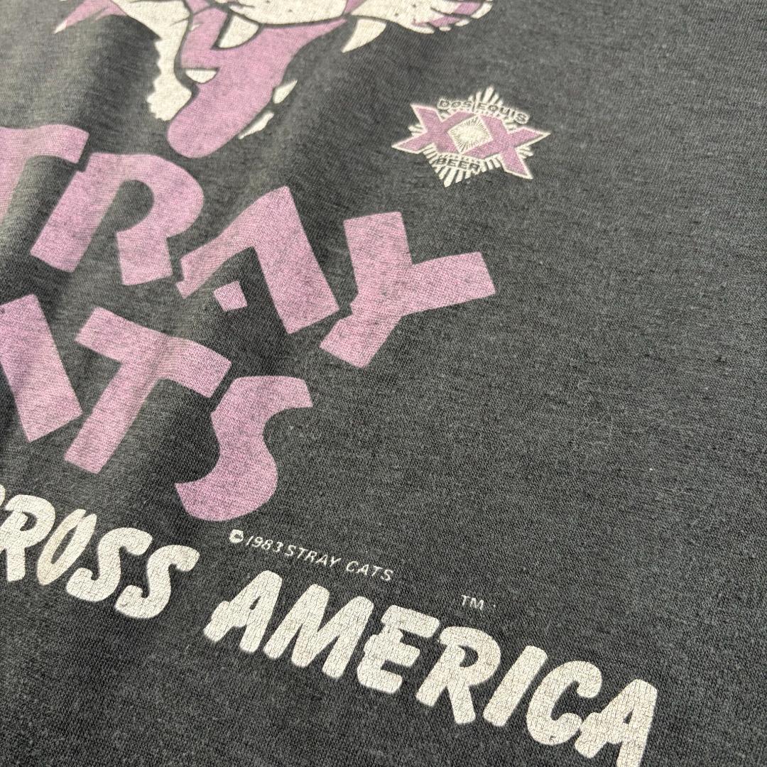 80s stray cats 1983 長袖 ラグラン Tシャツ L ba-000008