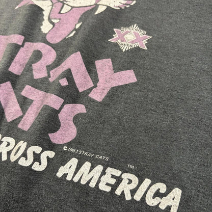 80s stray cats 1983 長袖 ラグラン Tシャツ L ba-000008