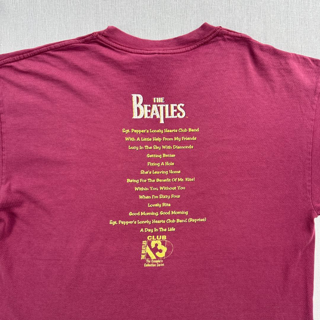 90s The Beatles ビートルズ Tシャツ えんじ L ba-t-2505-008