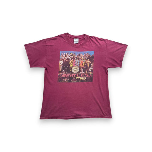 90s The Beatles ビートルズ Tシャツ えんじ L ba-t-2505-008