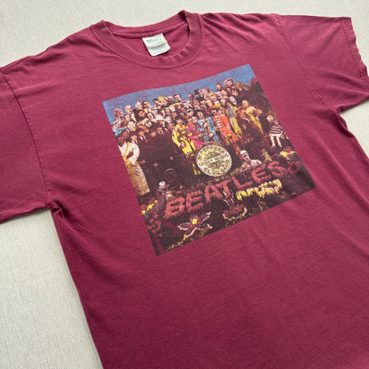 90s The Beatles ビートルズ Tシャツ えんじ L ba-t-2505-008
