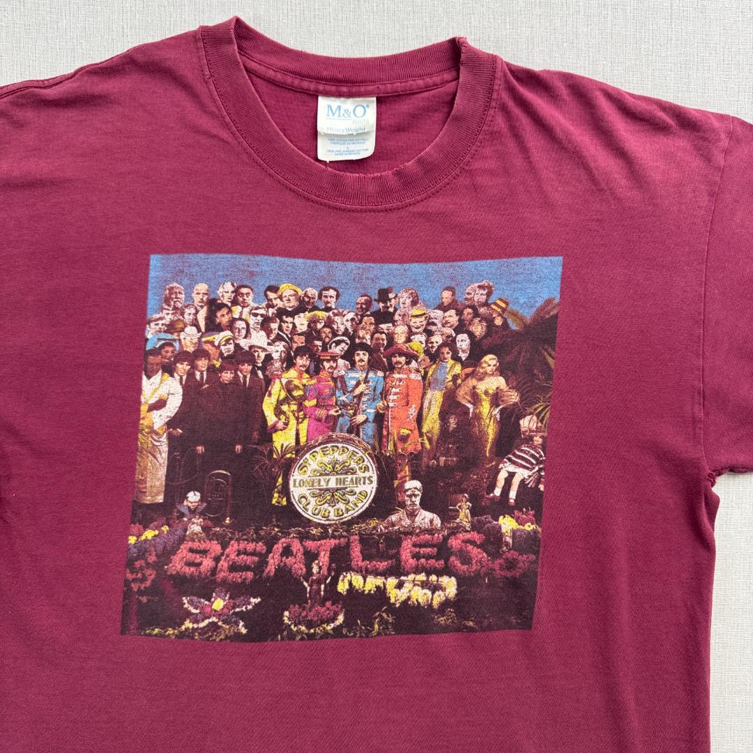 90s The Beatles ビートルズ Tシャツ えんじ L ba-t-2505-008