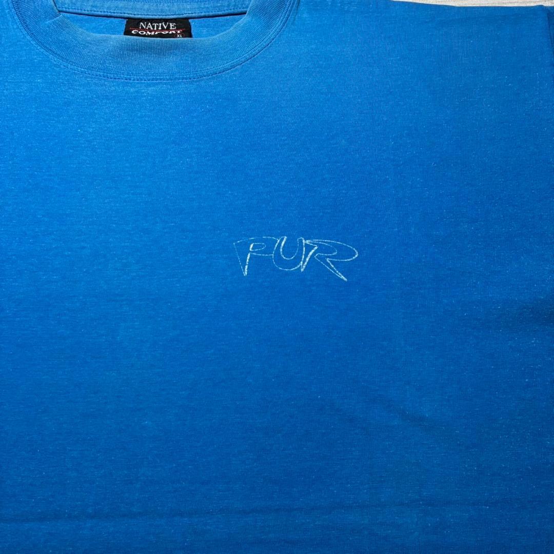 90s 00s PUR バンドTシャツ 青 ビッグロゴ ストリート ba-u-2505-022