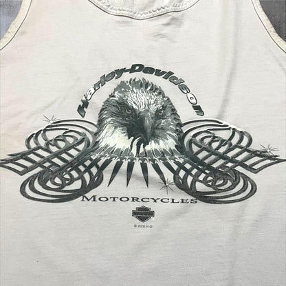 90s ハーレーダビットソン HARLEY タンクトップ ホワイト Lサイズ古着 co-000009