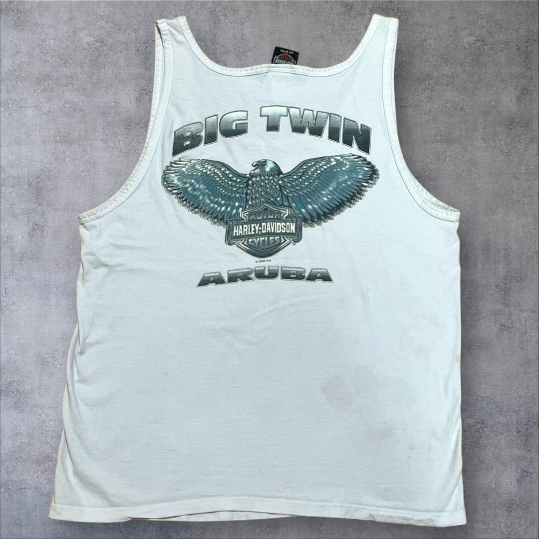 90s ハーレーダビットソン HARLEY タンクトップ ホワイト Lサイズ古着 co-000009