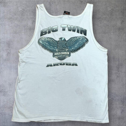 90s ハーレーダビットソン HARLEY タンクトップ ホワイト Lサイズ古着 co-000009