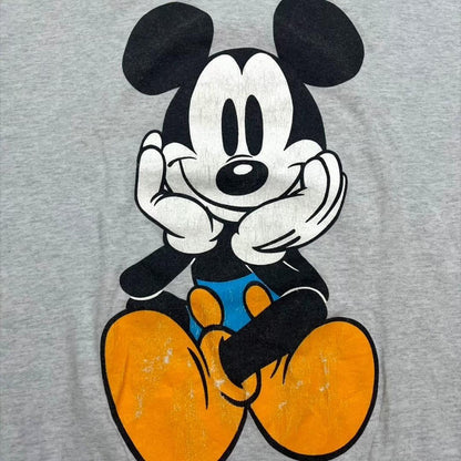 90s USA製 お座りミッキー ディズニー 青パン ヴィンテージ Tシャツ 大きめ d-000025