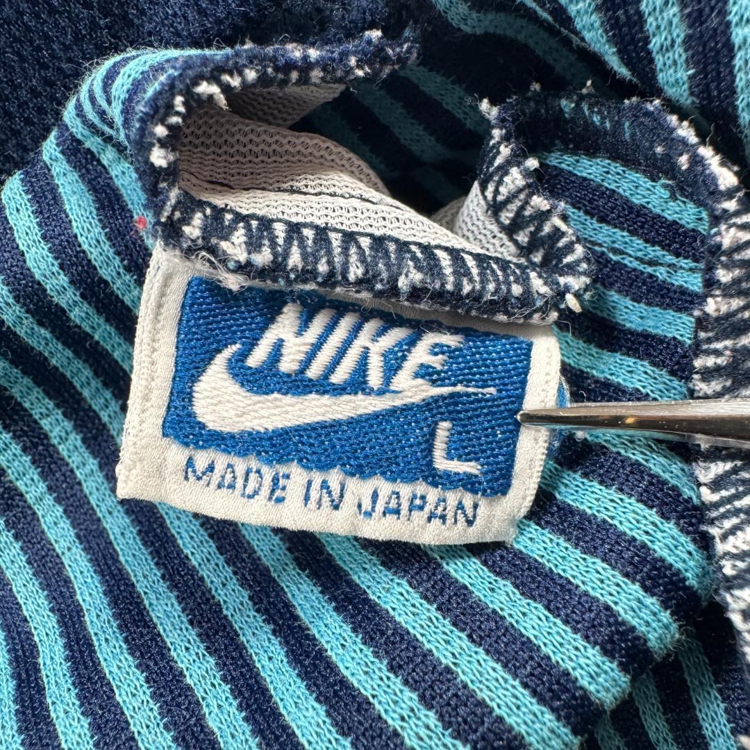 80s ナイキ NIKE トラックパンツ ネイビー L 日本製 青 pa-00001
