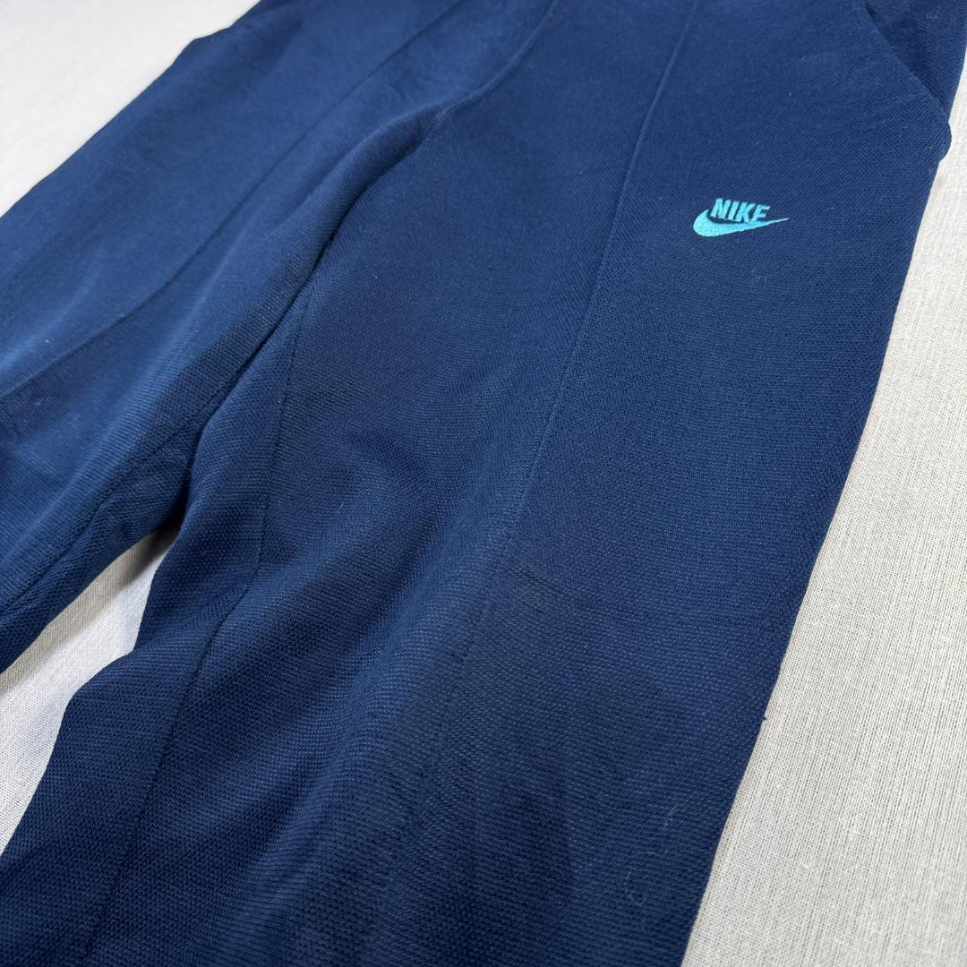 80s ナイキ NIKE トラックパンツ ネイビー L 日本製 青 pa-00001