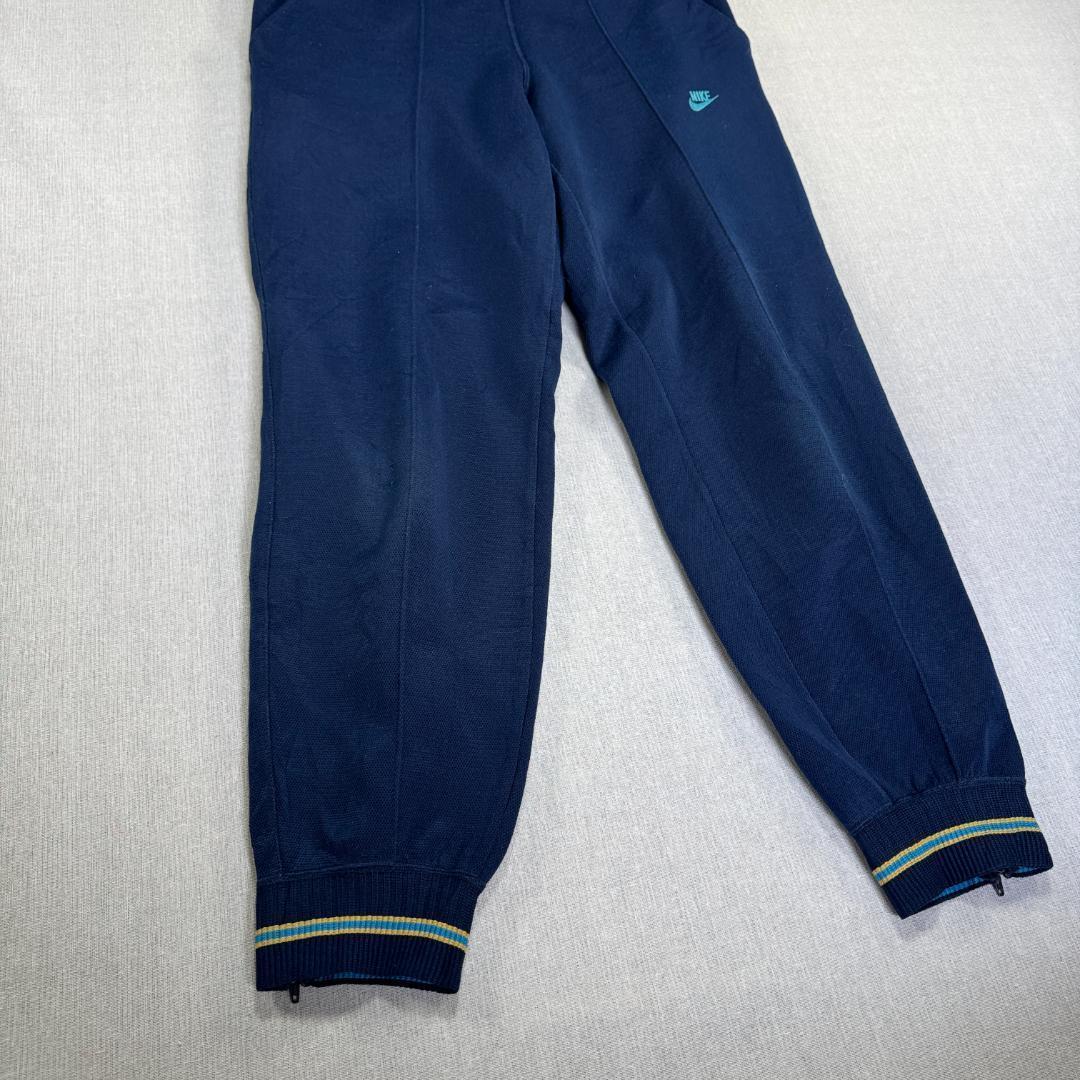 80s ナイキ NIKE トラックパンツ ネイビー L 日本製 青 pa-00001