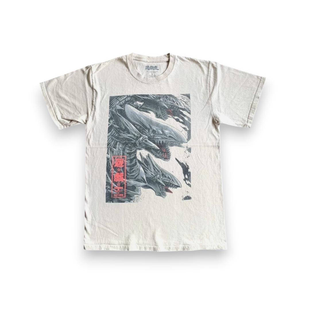 00s 遊戯王 Tシャツ ブルーアイズ アルティメットドラゴン ベージュ ch-000031
