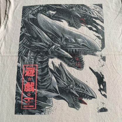 00s 遊戯王 Tシャツ ブルーアイズ アルティメットドラゴン ベージュ ch-000031