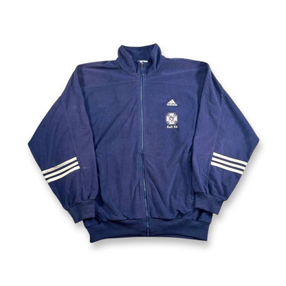 90s adidas アディダス トラックジャケット ベロア ネイビー 刺繍 ad-u-2505-020