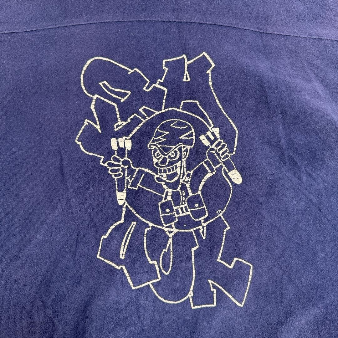 90s adidas アディダス トラックジャケット ベロア ネイビー 刺繍 ad-u-2505-020