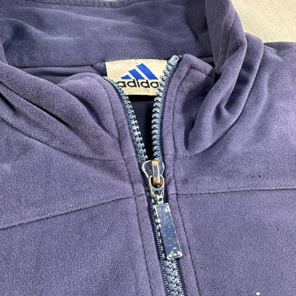 90s adidas アディダス トラックジャケット ベロア ネイビー 刺繍 ad-u-2505-020