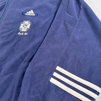 90s adidas アディダス トラックジャケット ベロア ネイビー 刺繍 ad-u-2505-020