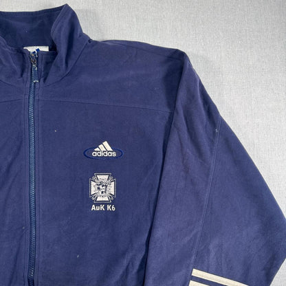 90s adidas アディダス トラックジャケット ベロア ネイビー 刺繍 ad-u-2505-020