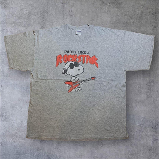 00s スヌーピー PEANUTS グレー ロック XL ch-000038