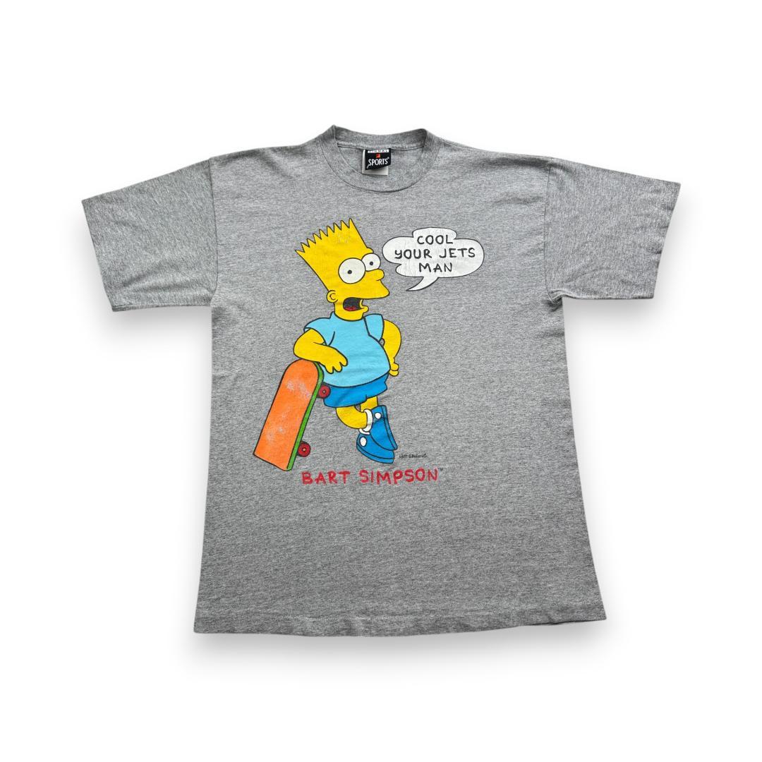 90s 00s シンプソンズ グレー スケボー Tシャツ ch-u-2505-074