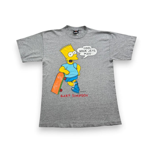 90s 00s シンプソンズ グレー スケボー Tシャツ ch-u-2505-074