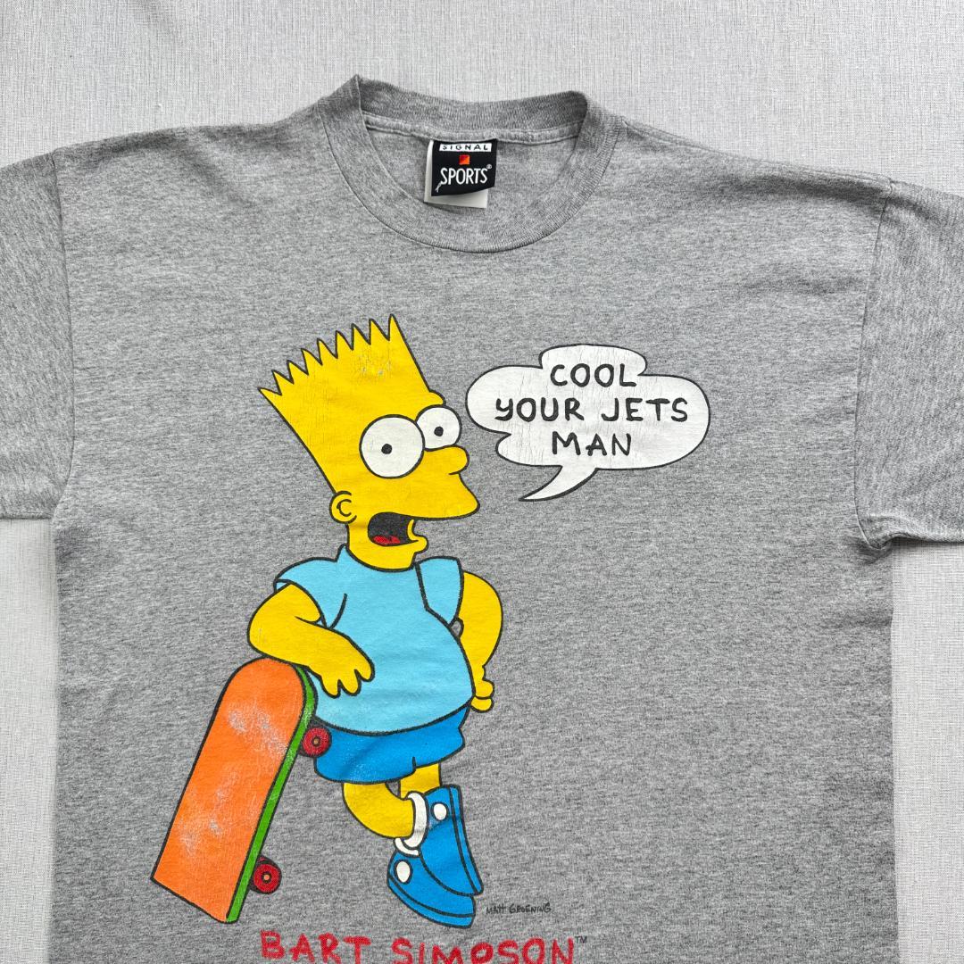 90s 00s シンプソンズ グレー スケボー Tシャツ ch-u-2505-074