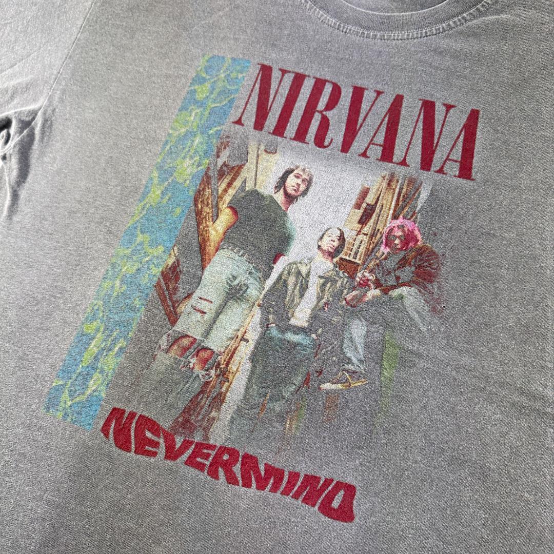 00s ニルヴァーナ Tシャツ NIRVANA グレー nevermind L ba-000039