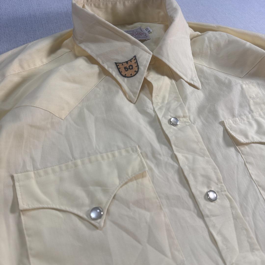 70s 80s HbarC エイチバーシー ウエスタンシャツ 黄色 50 sh-2603-002
