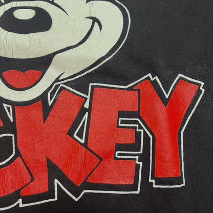 ミッキー マウス USA製 80s ディズニー 青タグ 黒 d-000005