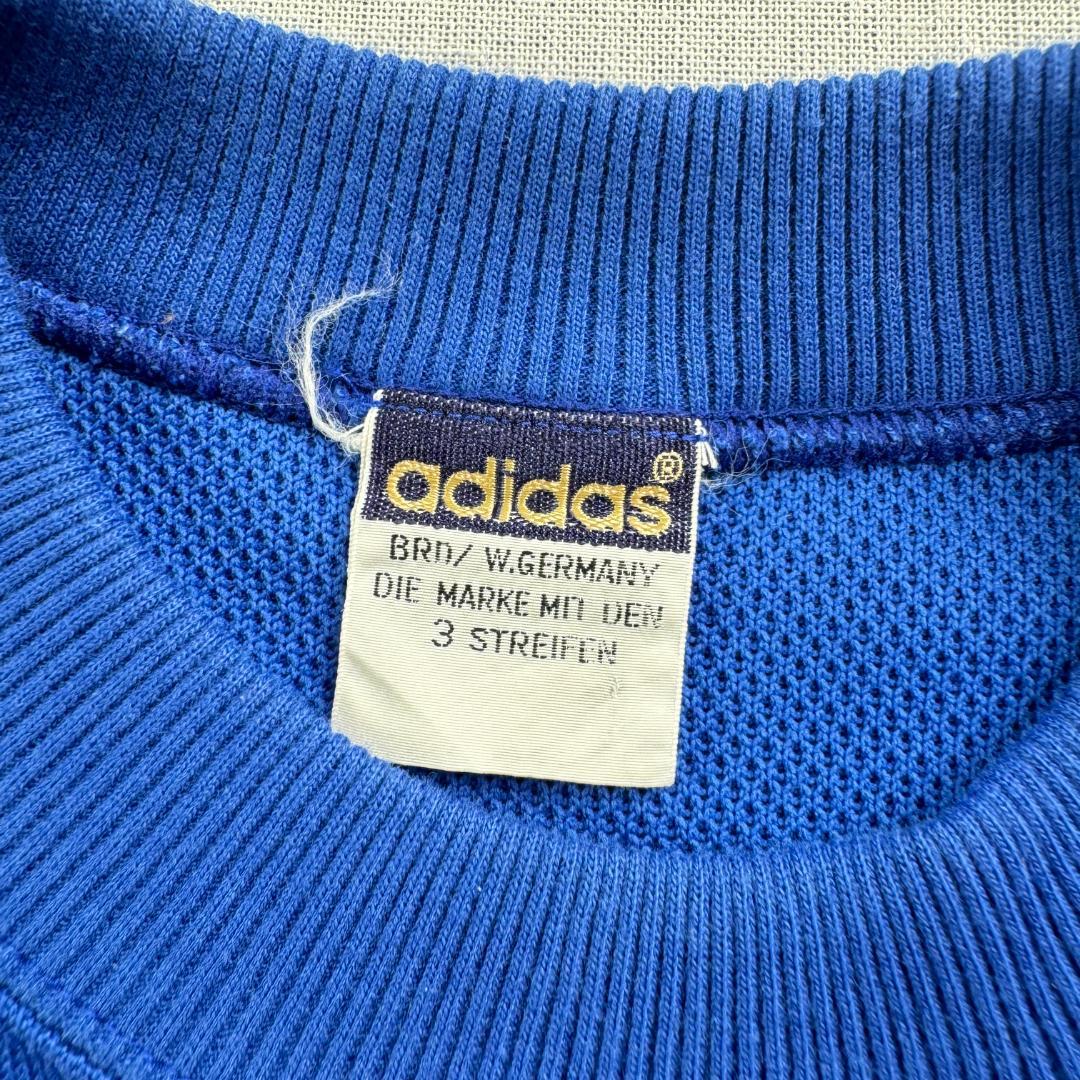 80s アディダス adidas スウェット 青 デサント製 当時 br-x-2505-002