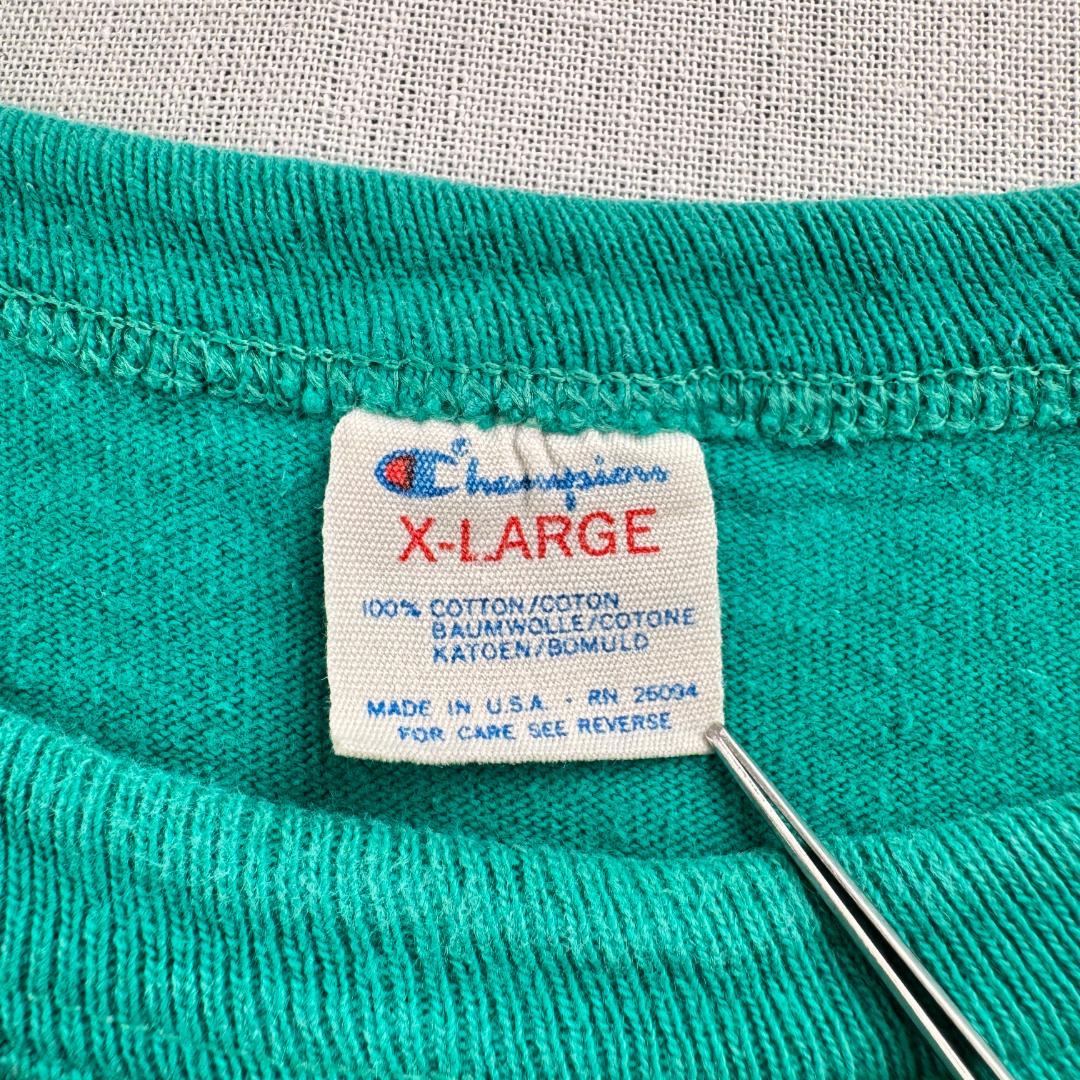 80s チャンピオン champion トリコタグ ターコイズ USA製 XL br-u-2505-007