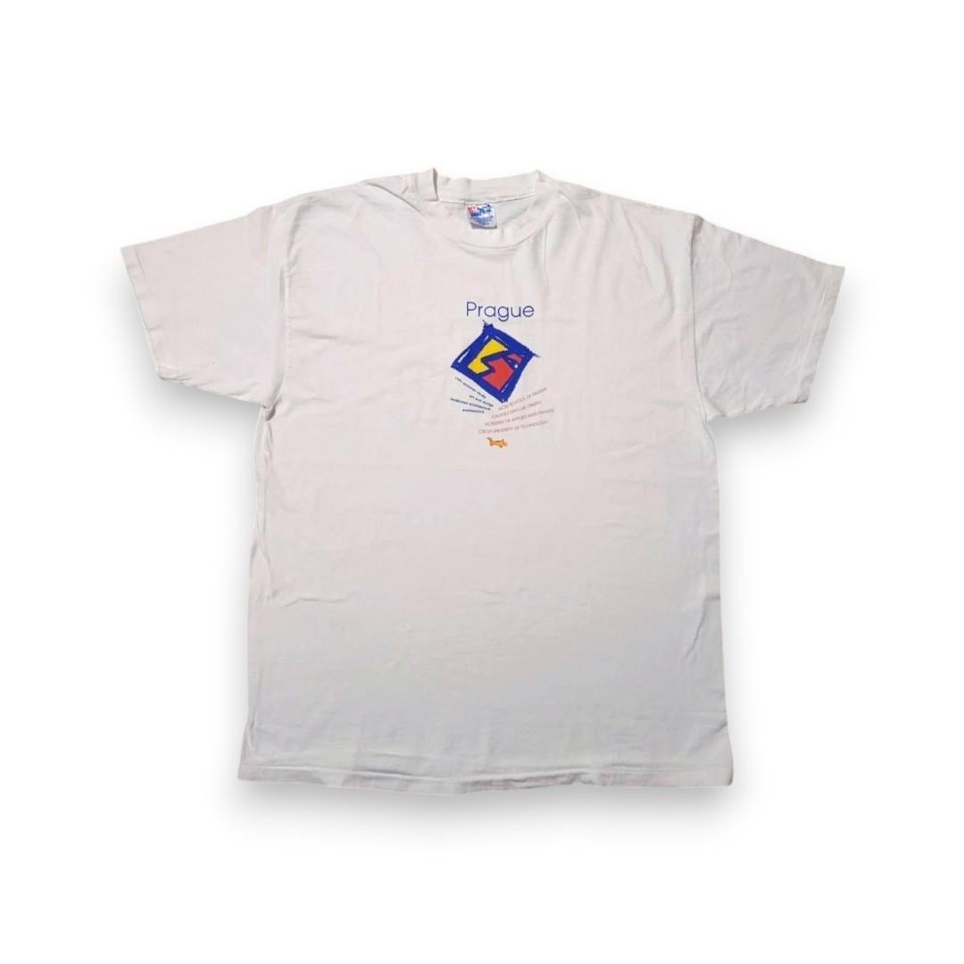 90s Tシャツ USA製 アート 犬 XL 白 a-000037