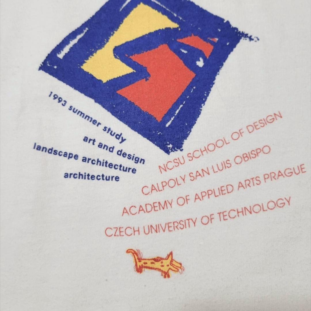 90s Tシャツ USA製 アート 犬 XL 白 a-000037