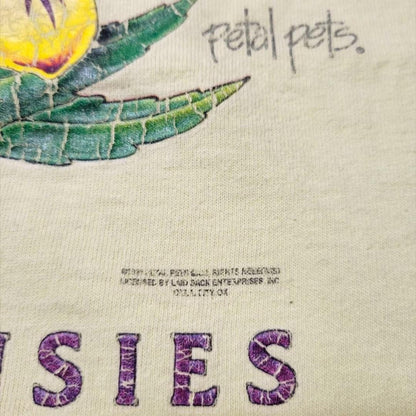 90s 00s アート Tシャツ チンパンジー 花 アニマル 猿 a-000046